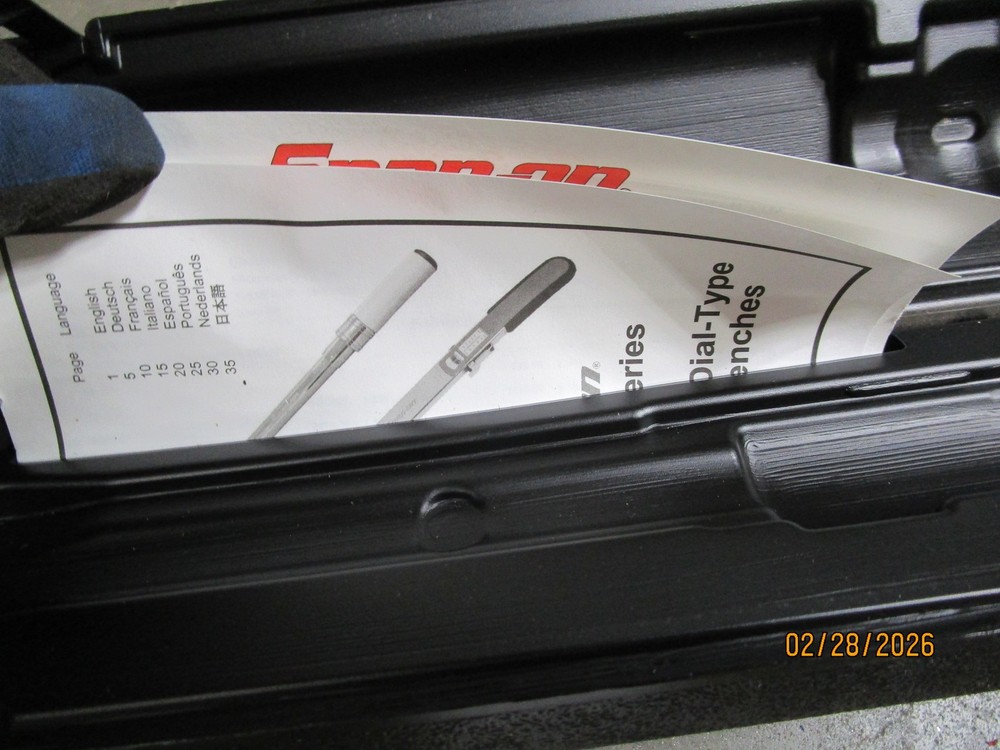 Snap On Tools QD32500 Torque Wrench Storage Case w Instructions CASE ONLY