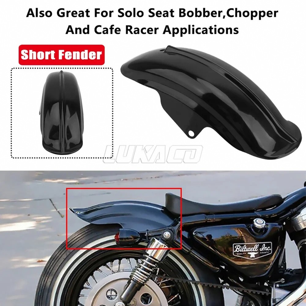 Generic ABS Rear Fender Mudguard for Motorcycles – Short Mudguard, Black