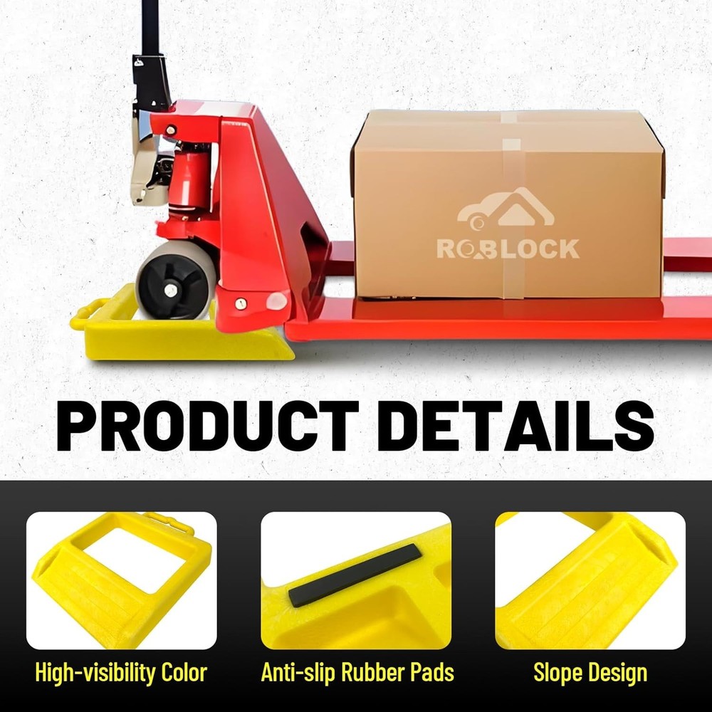 ROBLOCK Pallet Jack Chock Heavy Duty Wheel Chock, Yellow 2 - Pack 🔥