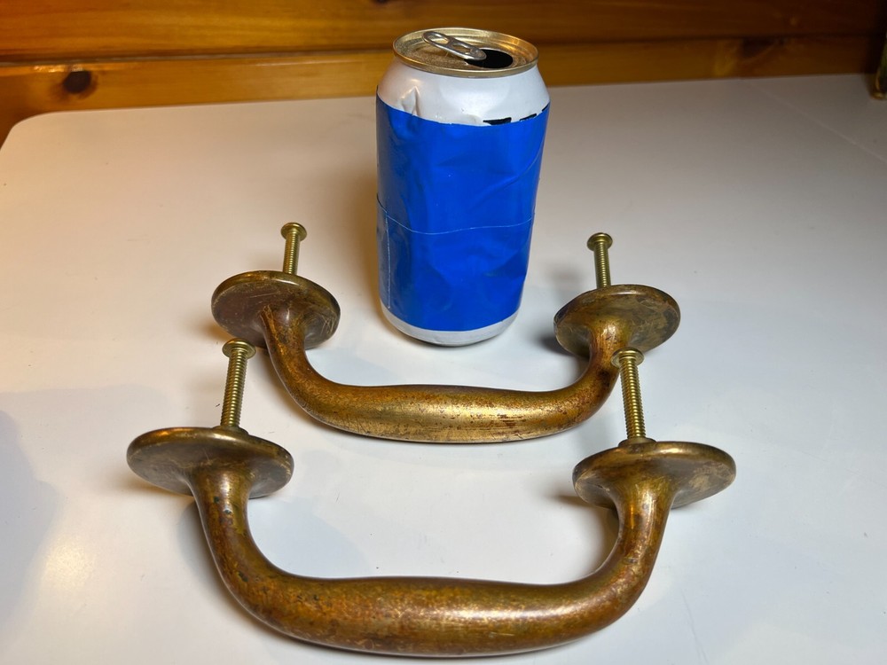 Large Heavy Duty Antique Brass Bronze Dummy Door Pull Pulls Handle Handles Set