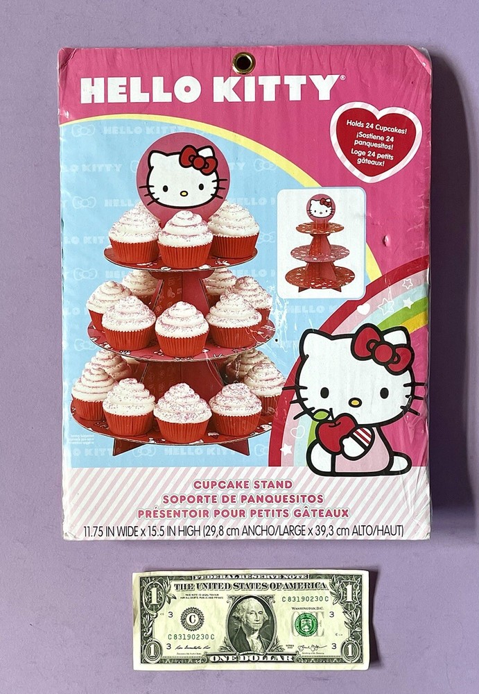 ⭐️HELLO KITTY CUPCAKE STAND Sanrio Holds 24. NIP