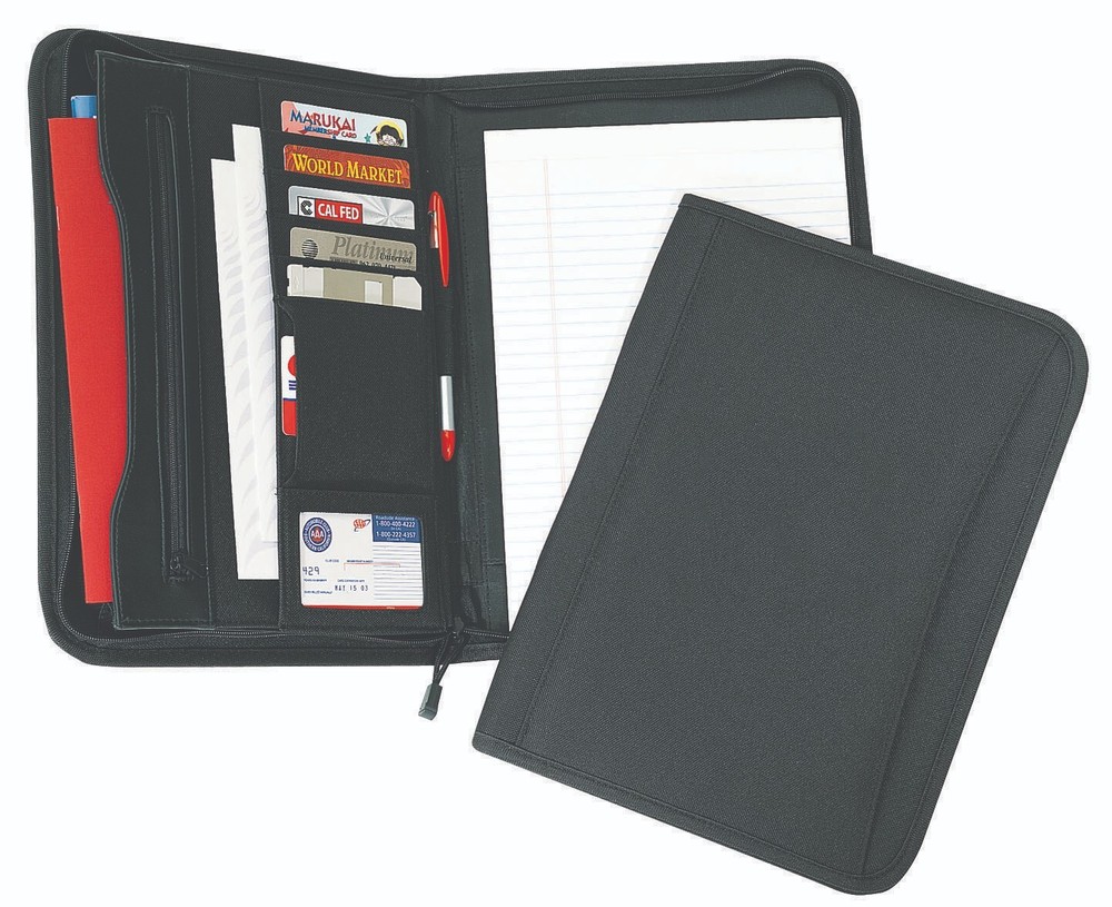 Zippered Portfolio Business Folder Padfolio A4 Writing Pad Document Organizer