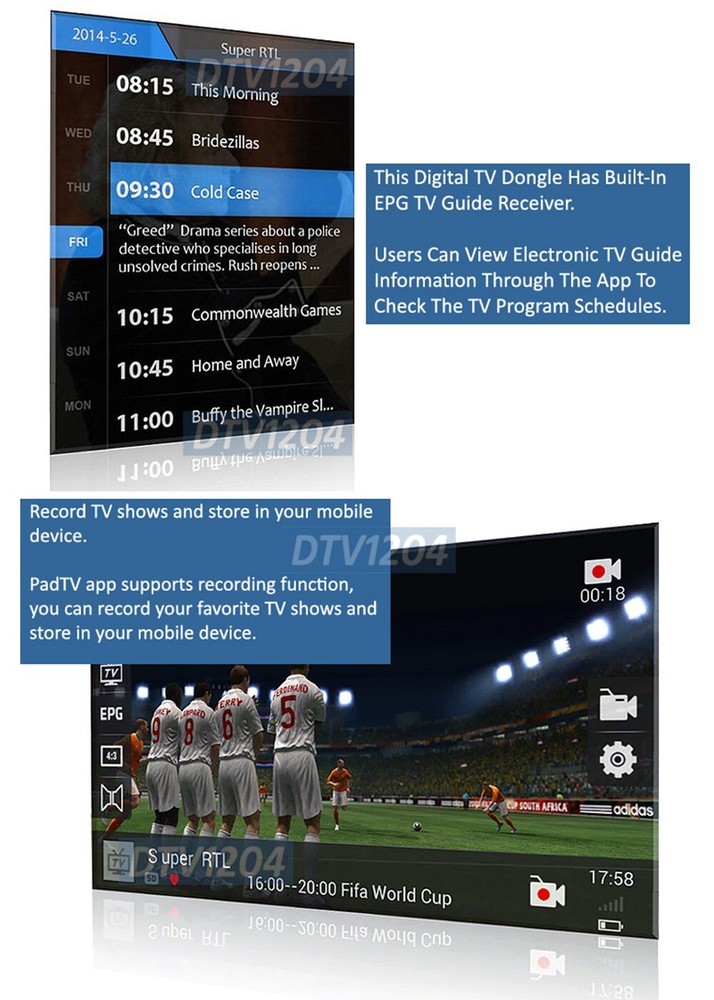 Digital ATSC Antenna TV Tuner For Android USB Type-C