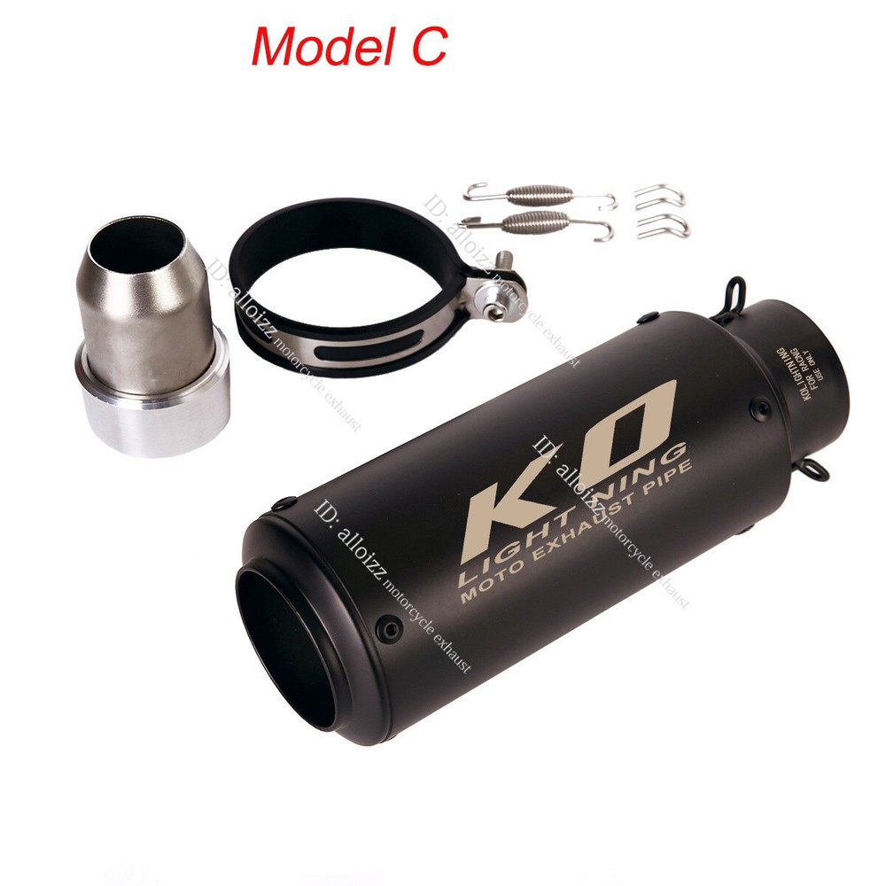 61mm Universal Motorcycle Modify Exhaust Muffler Pipe End Tips Escape Silencer