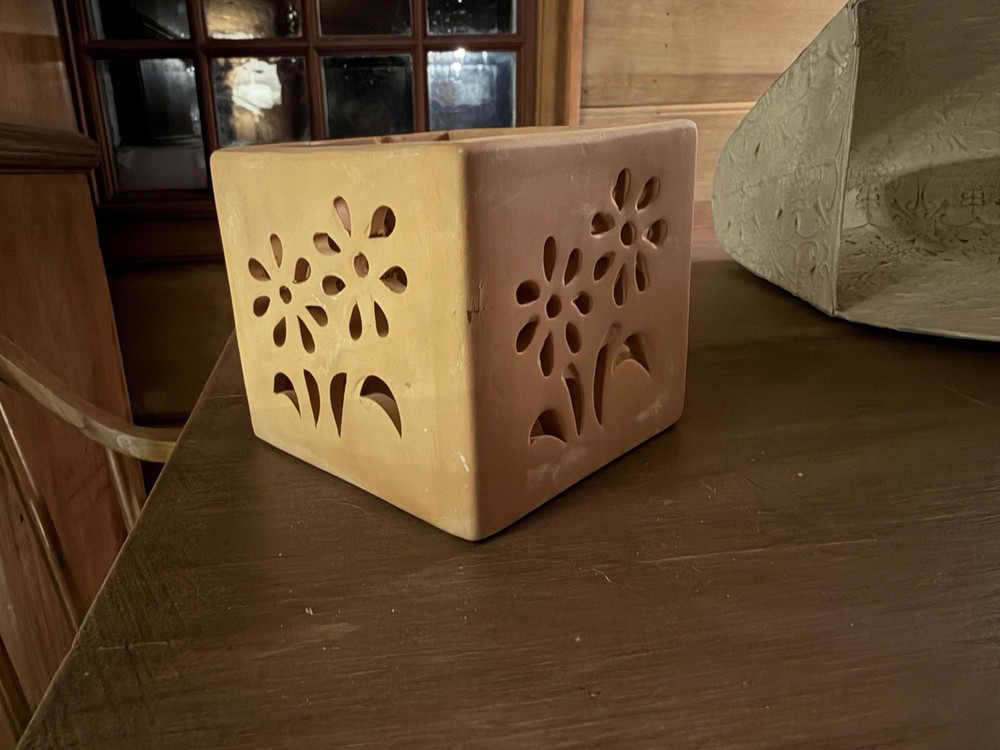 Terracotta Ceramic Square Tea light/ Small Candle Holder