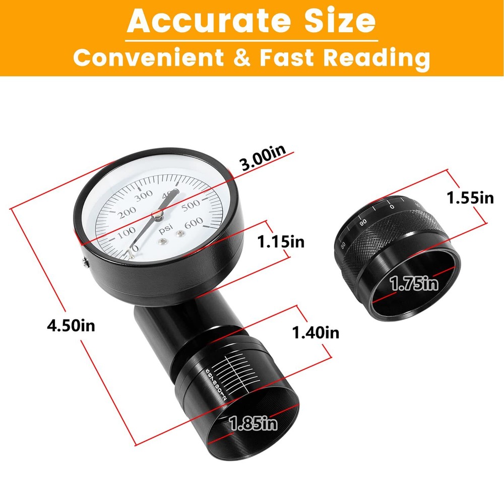 66841 Valve Spring Tester Measuring Combo Height Micrometer Round Dial 0-600LB