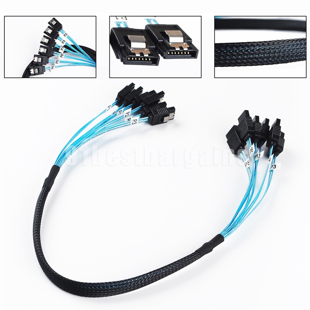 SATA III 6Gbps SAS Cable for Server SATA 7 Pin to SATA 7 Pin Data Cable US