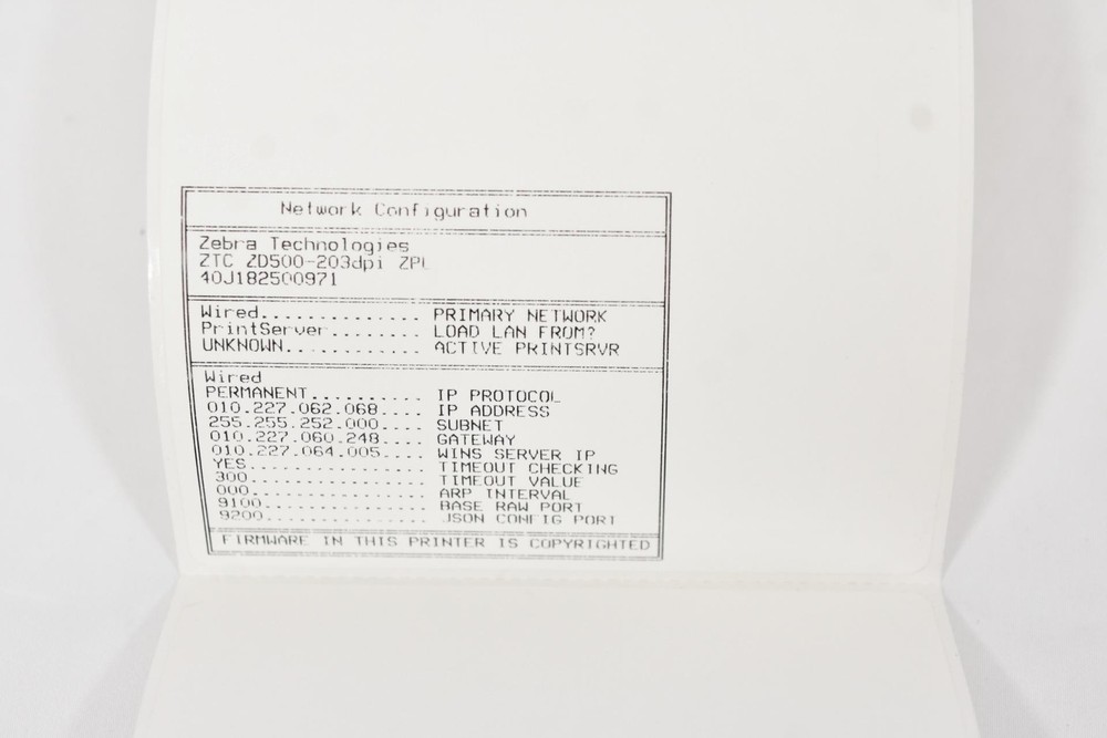 Zebra ZD500 Barcode Label Printer USB Ethernet ZD50042-T01200FZ
