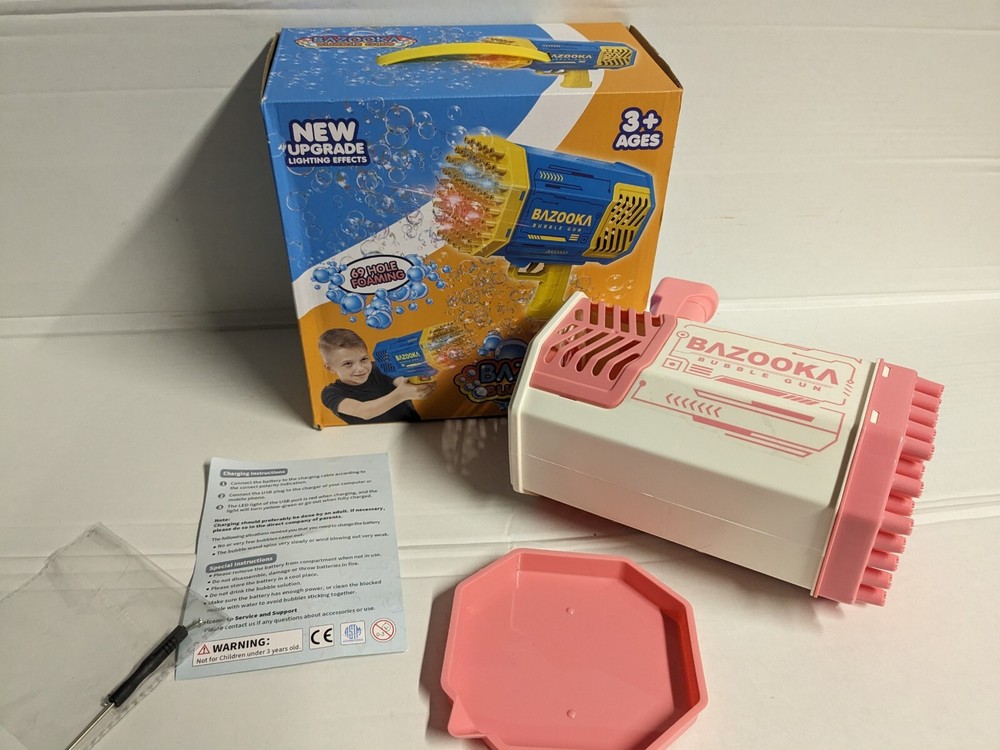 Bubble Gun Bazooka Launcher Pink Bubble Bazooka Bubble Machine Toy
