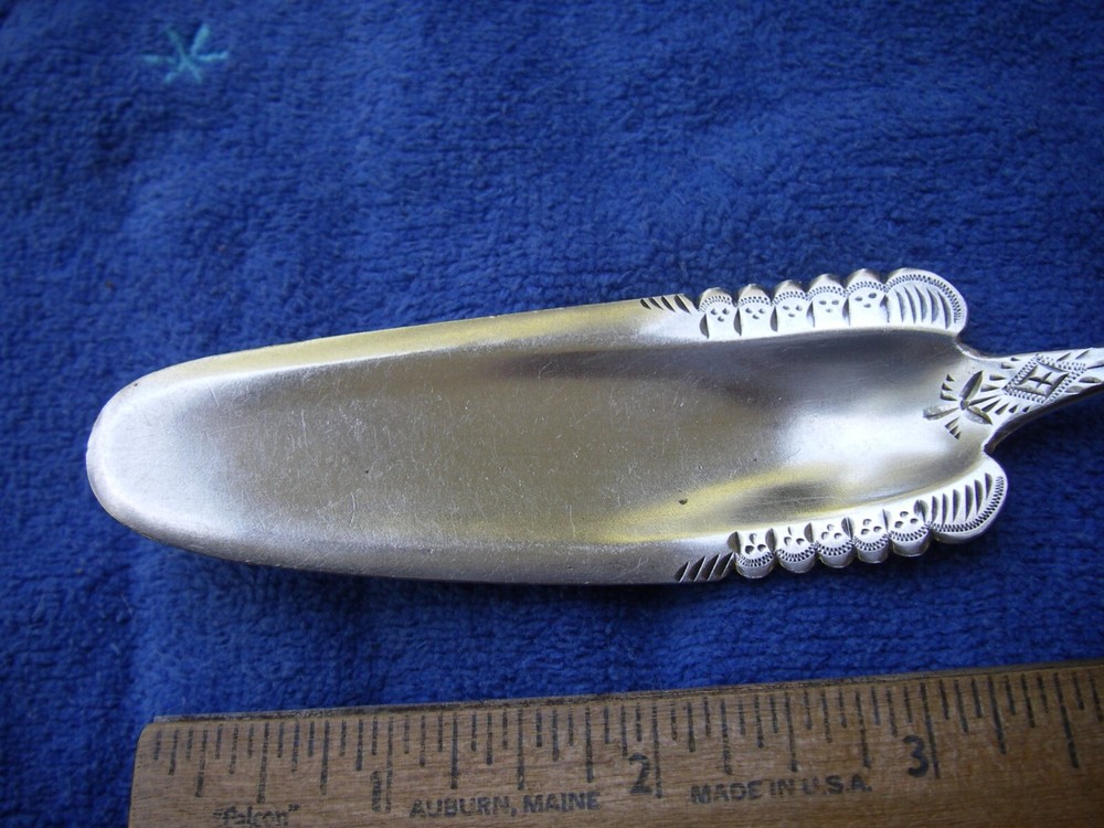 Nice Victorian FESSENDEN Sterling JELLY KNIFE-Scroll Pattern-No Mono