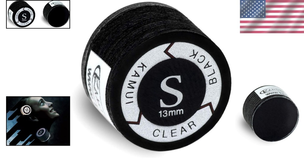 Clear Black Laminated Soft Billiard Cue Tip - 13mm, Humidity Resistant Design