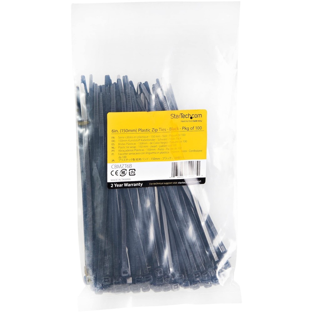 1000 PK SM 4 Blk Cbl Ties TAA