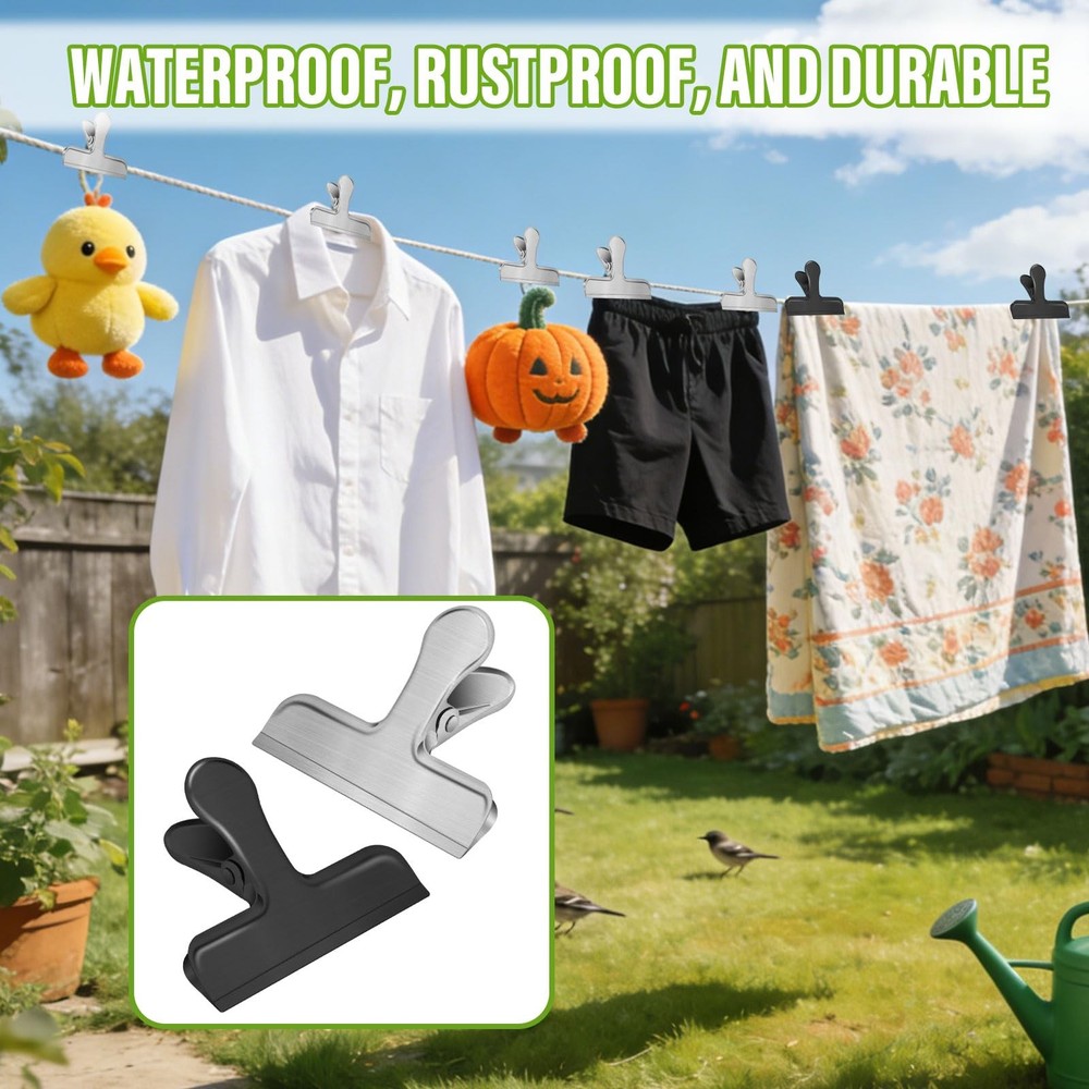 Chip Clips, 6 Pack Stainless Steel Bag Clips for Food Storage,Medium Size Chi...