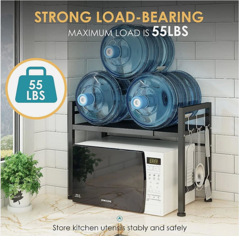 Microwave Oven Rack,Expandable,Countertop Stand,Tableware Storage Area,Adjustabl