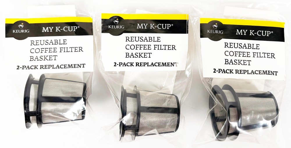 6 Genuine Keurig My K Cup Reusable Coffee Filter Refillable Basket Replacements