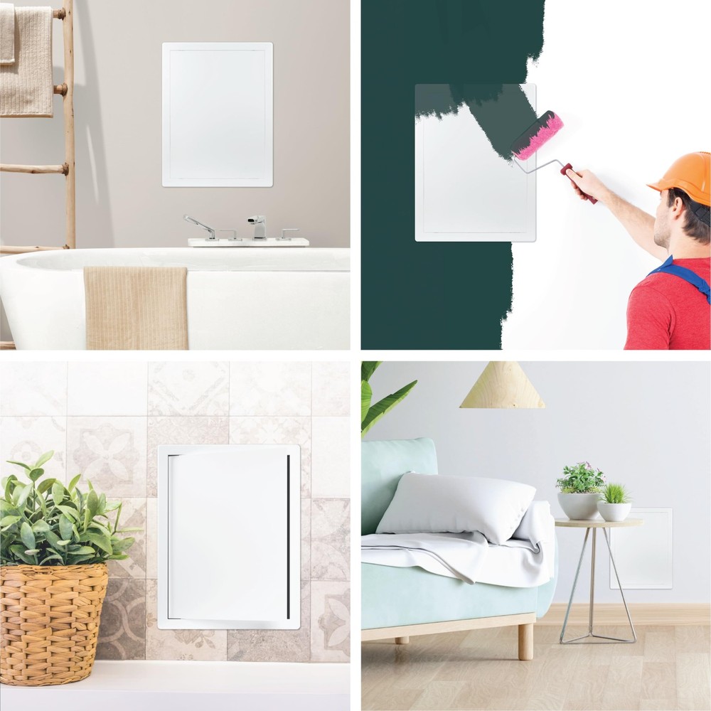 12" x 16" White Plastic Access Panel. Service Shaft Door Panel. Plumbing, Ele...