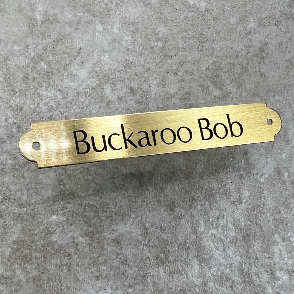 Custom Engraved Tags Personalized NAME PLATE Tags ID STAINED BRUSHED BRASS MINI