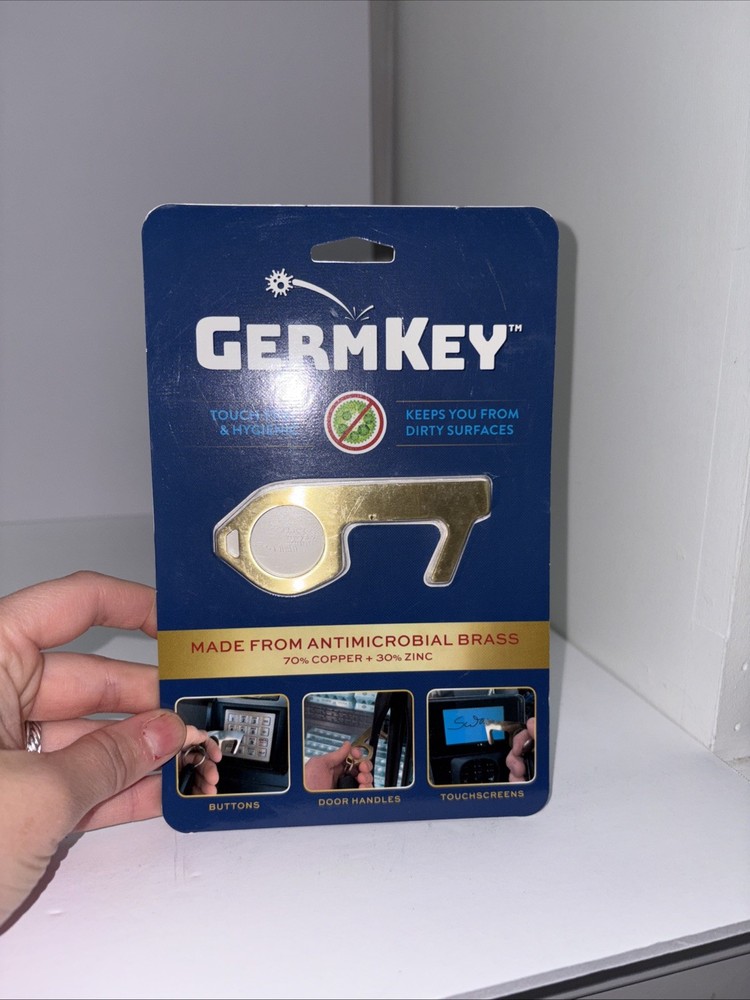 Germ Key Solid Brass Antimicrobial GermKey Touch Tool Brand New