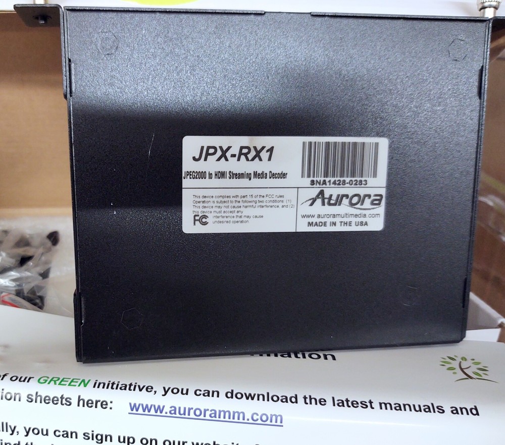 Aurora JPX-RX1 JPEG2000 to HDMI Streaming Media Decoder