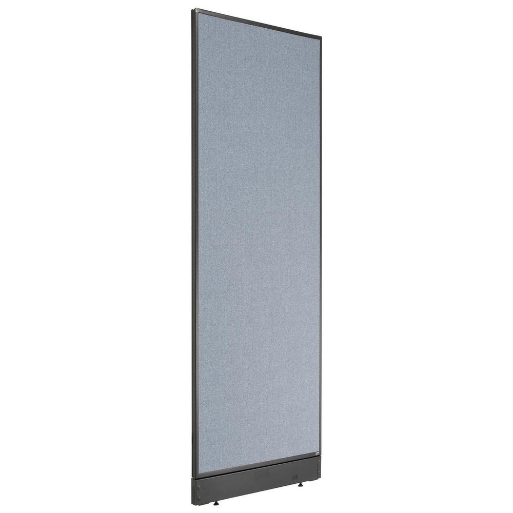 24-1/4"W x 76"H Office Partition Panel with Pass-Thru Cable Blue