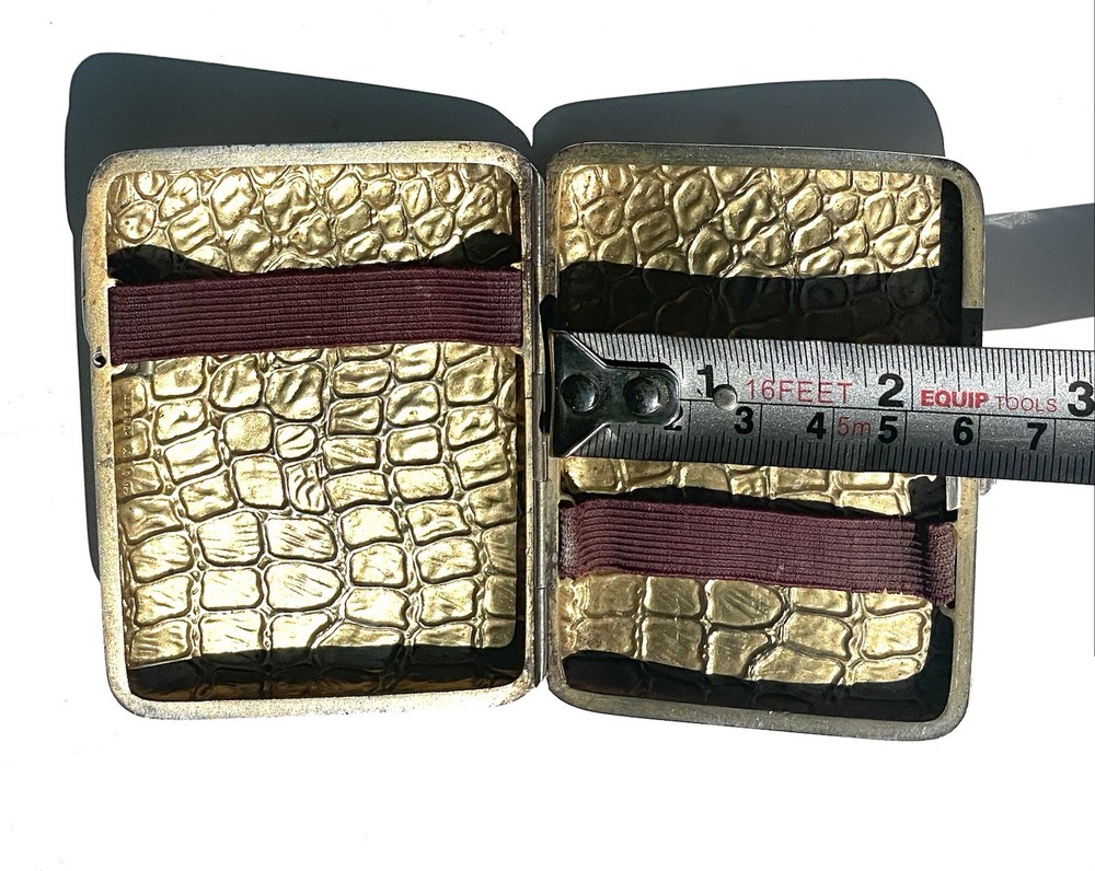 Solid Sterling Silver Hallmarked RARE Crocodile Design Cigarette Card Case
