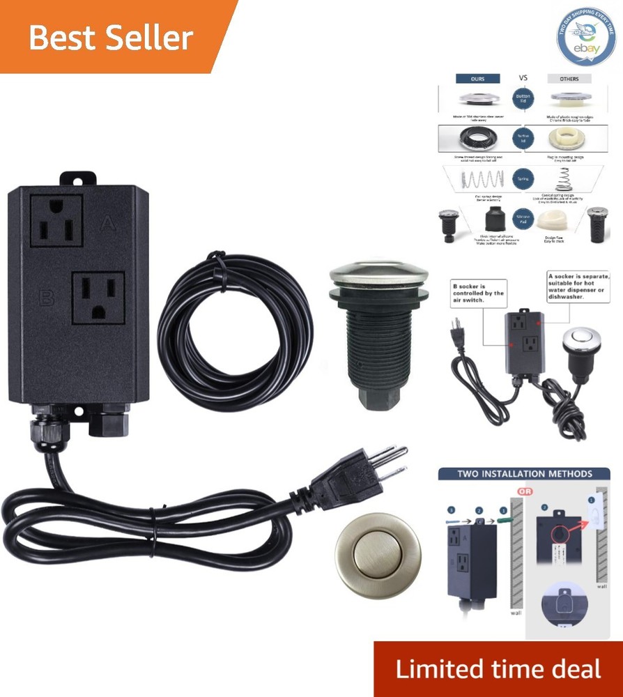 Convenient Push Button Air Switch Kit for Dual Outlet Waste Disposal Solutions