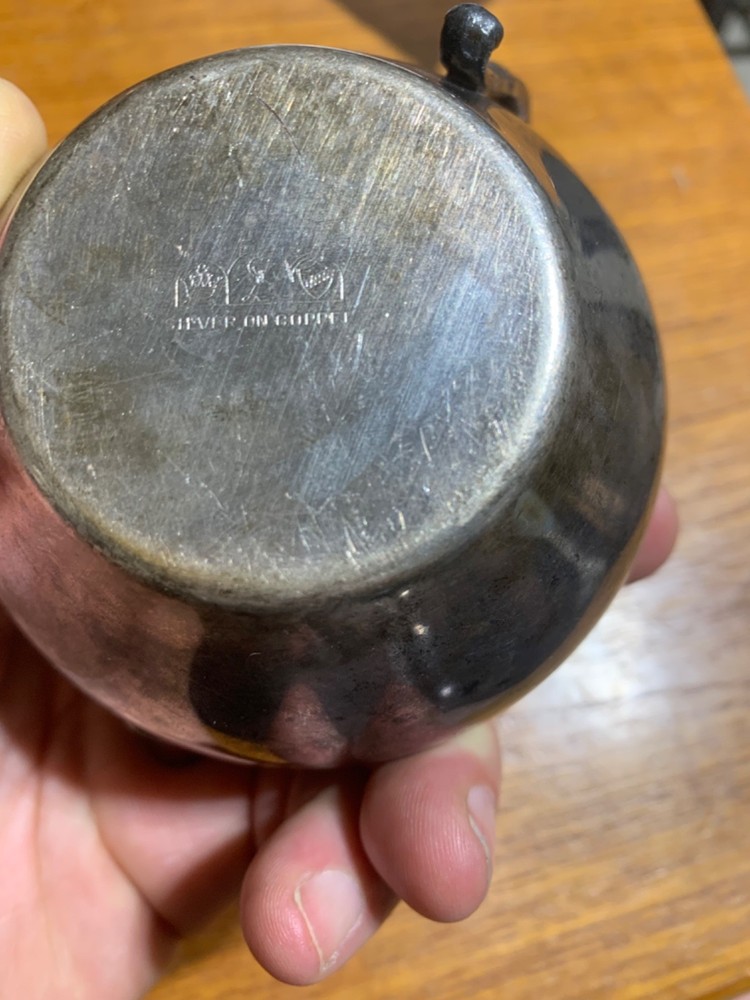 Vintage Sheffield Silver on Copper Crown & Shield Marked Creamer