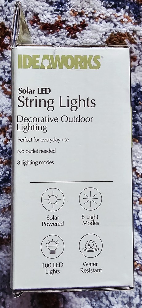 IDEAWORKS Solar LED String Lights 100 lights (Green & Red)