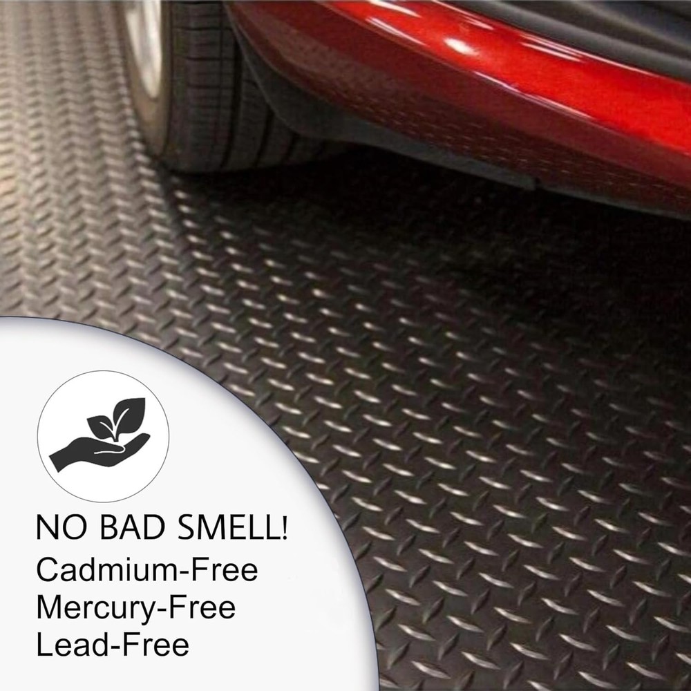 SEAL 4 x 6 Ft Premium Garage Floor Mat, Solid 2.8mm Thick Lay-Flat Gray Comme...