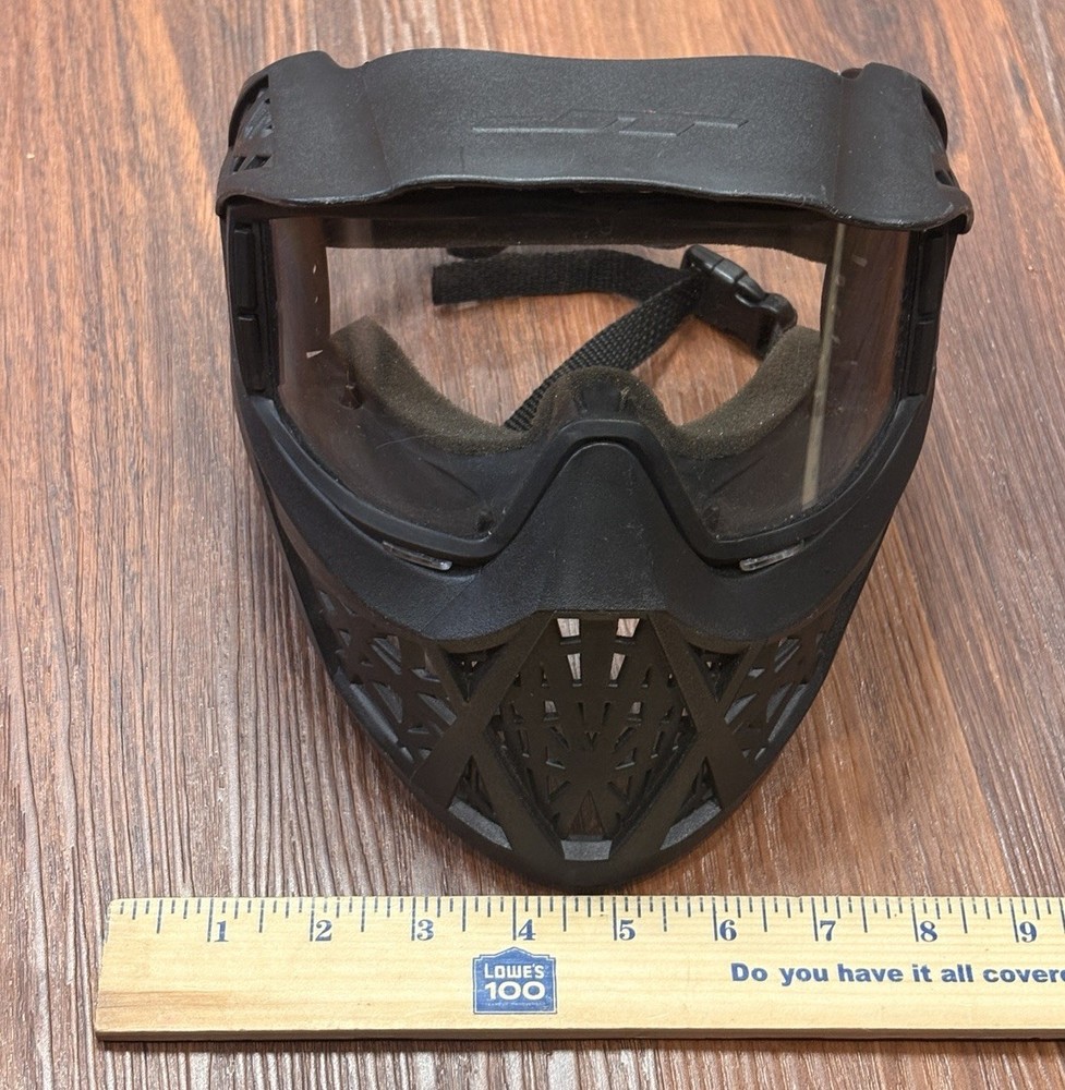 JT Paintball Face Mask Complete Black Shield Goggles Adjustable