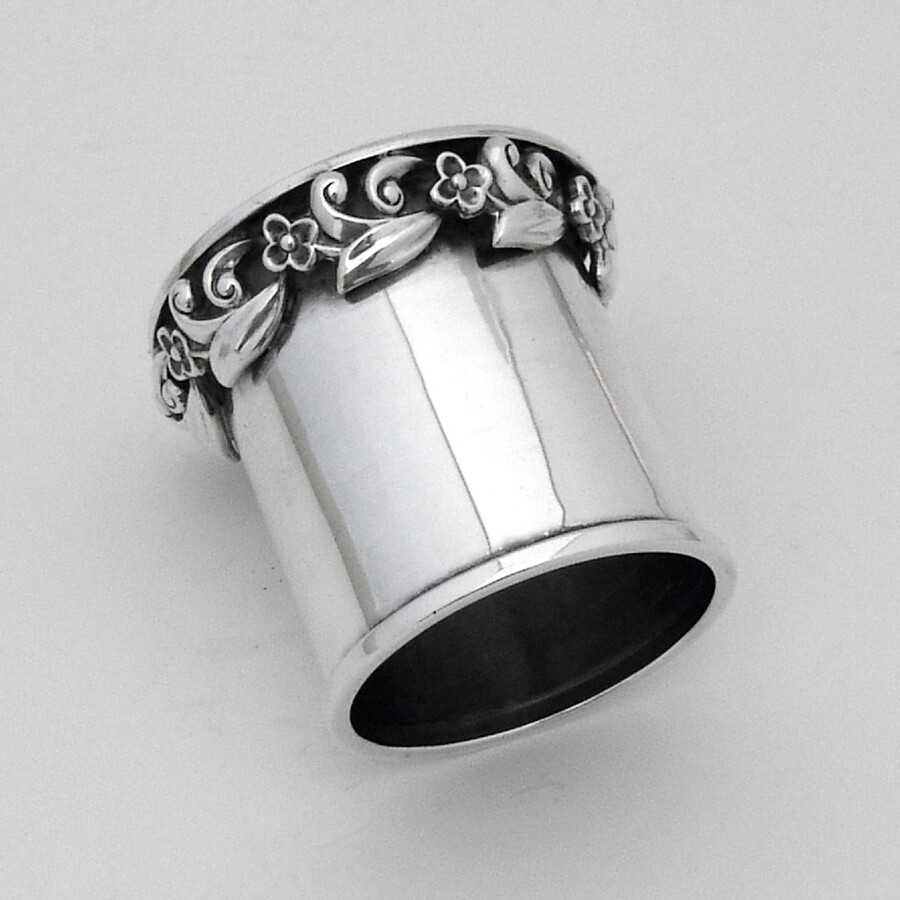 Alphonse La Paglia Cup Applied Floral Base Sterling Silver