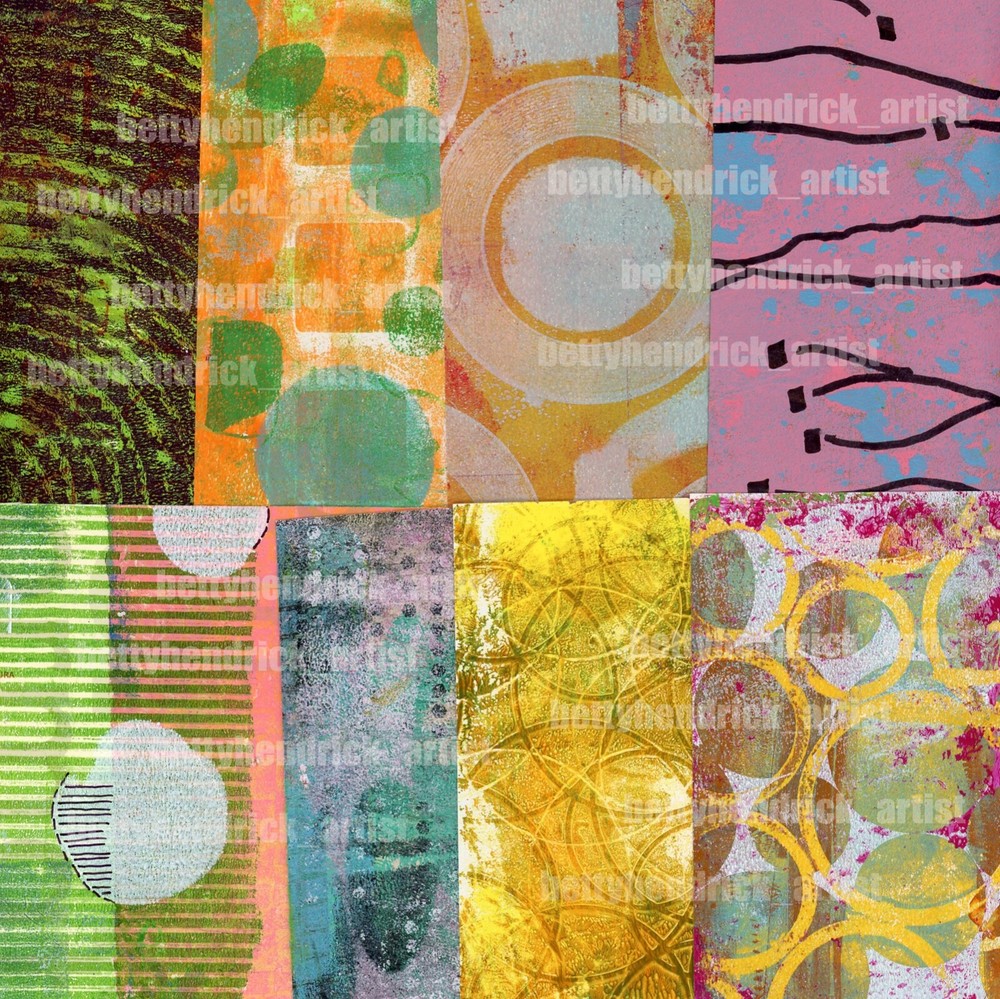 Printed Collage Papers, Printed Painted Papers, Mixed Media, Ephemera 20 Designs