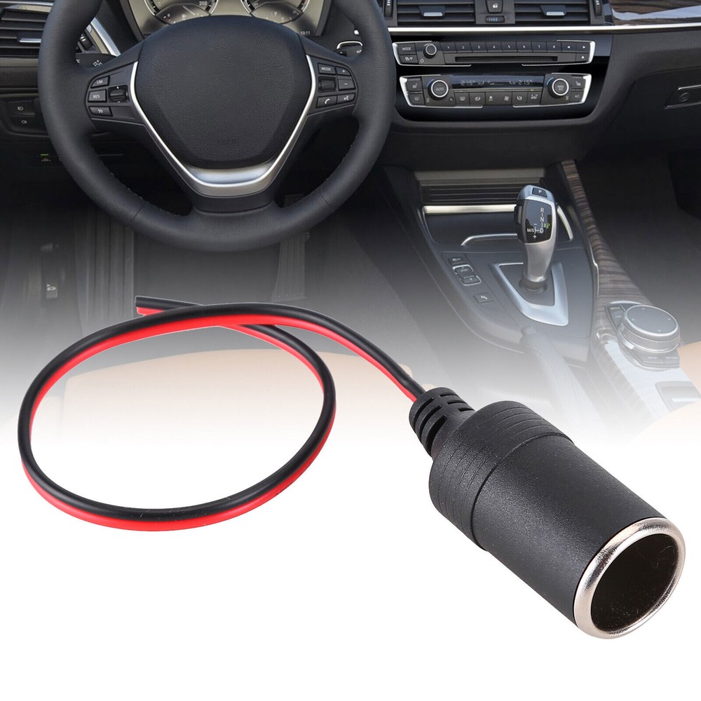 DC 12-24V Car Cigarette Lighter Female Socket Power Plug Connector Adapter Cable