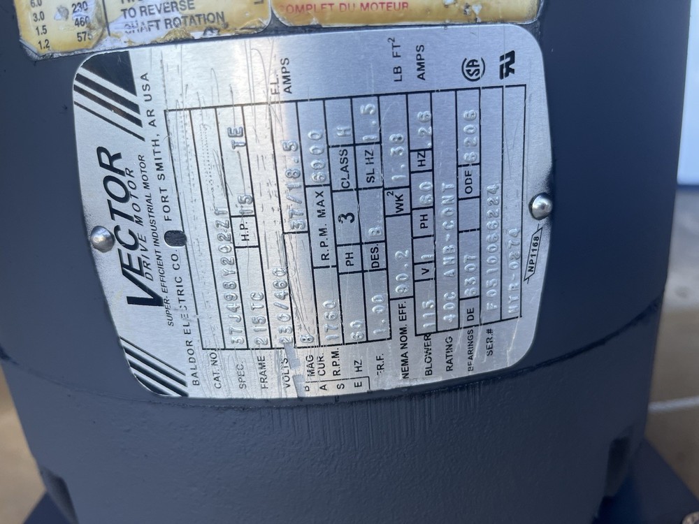 Fadal 15hp Spindle Motor Baldor ,CNC