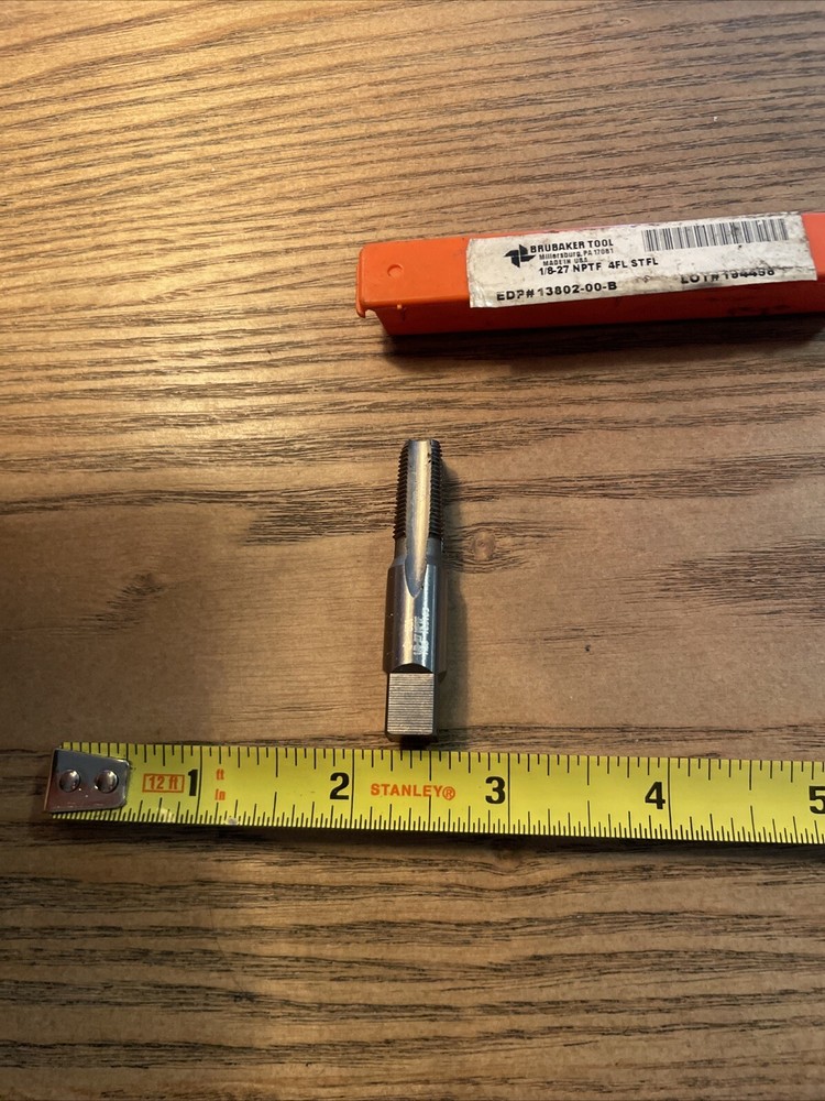 Brubaker 1/8-27 NPTF 4FL STFL Interrupted Thread Pipe Tap