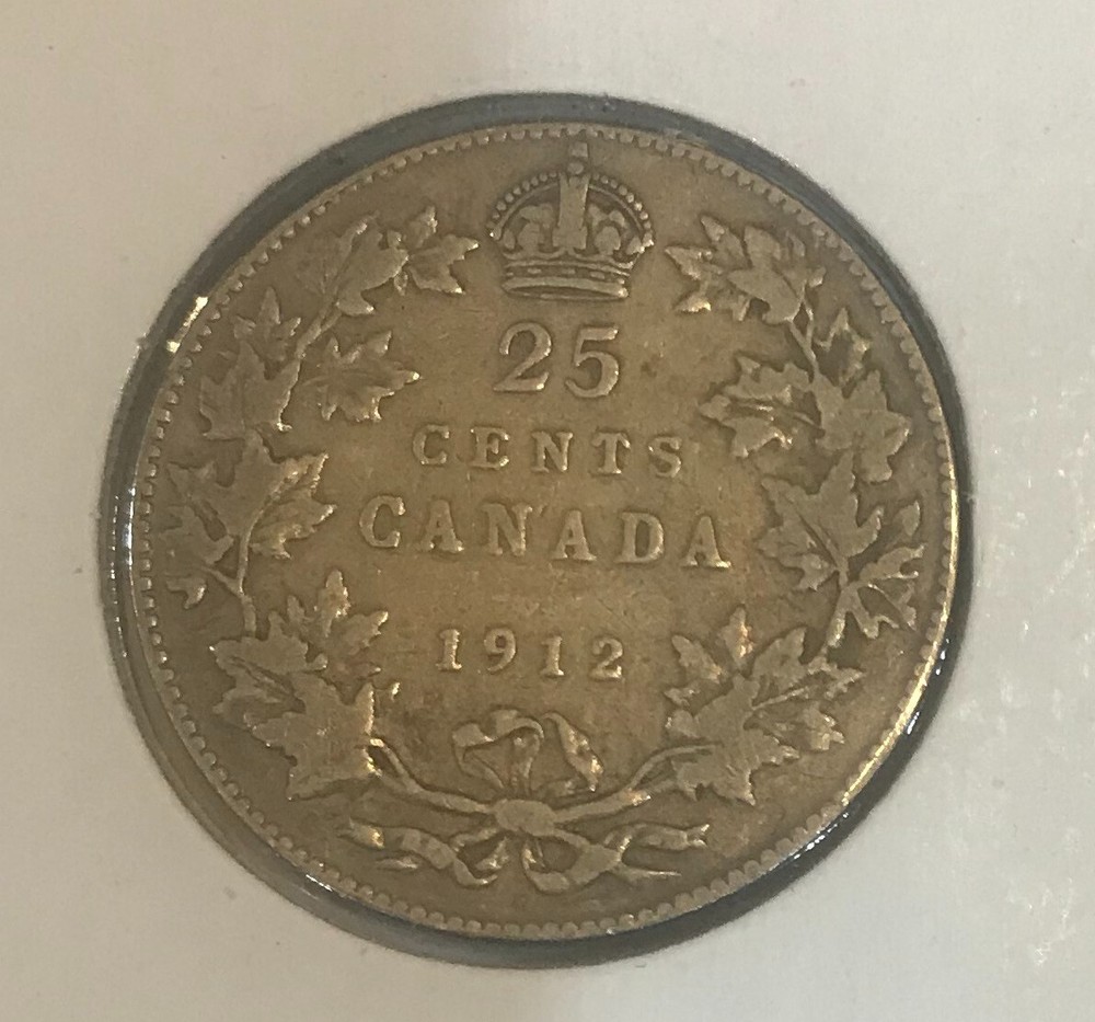 1912 Canada silver 25 cents