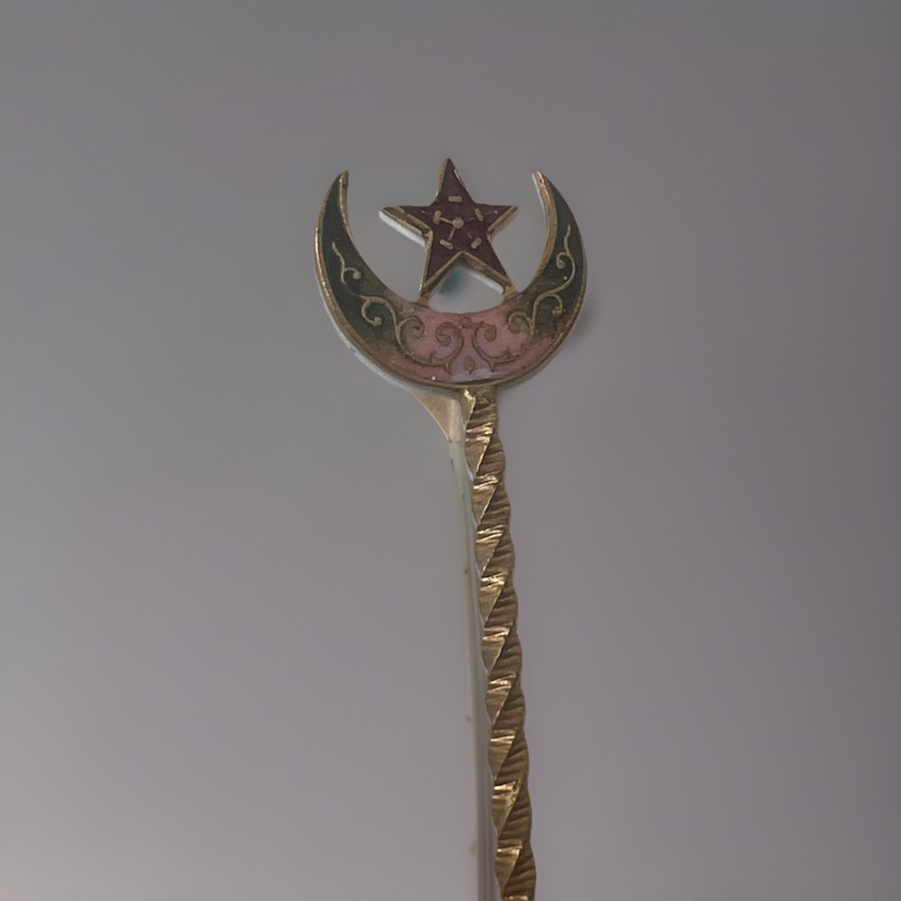 French Champleve Enameled 3 Piece Spoon Set