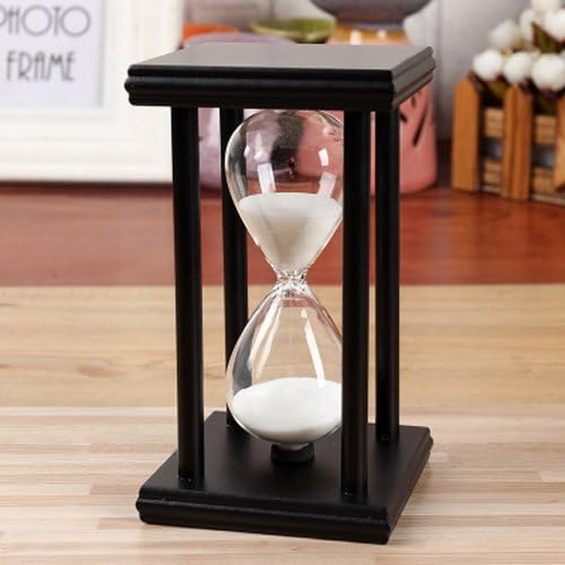 30 Minutes Hourglass Sand Timer, Black Frame Sand Clock