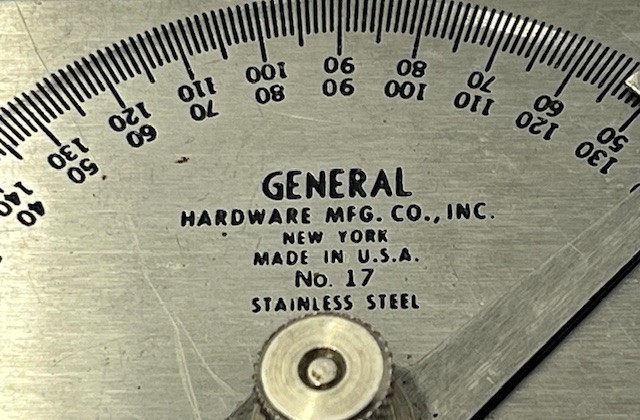 General Tools No. 17 Stainless Steel Square Head Angle Protractor
