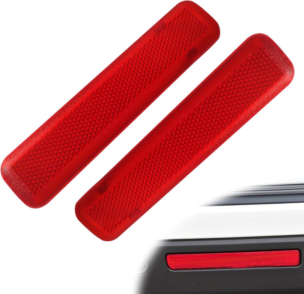 1 Pair Rear Left Driver and Right Passenger Side Door Red Reflector Panel Compat