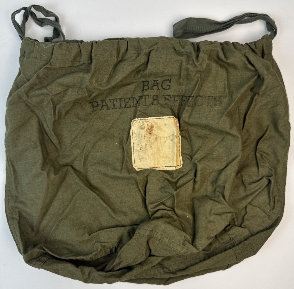 VTG USGI Military Patients Personal Effects Cloth Bag Pull String Keith & Keith