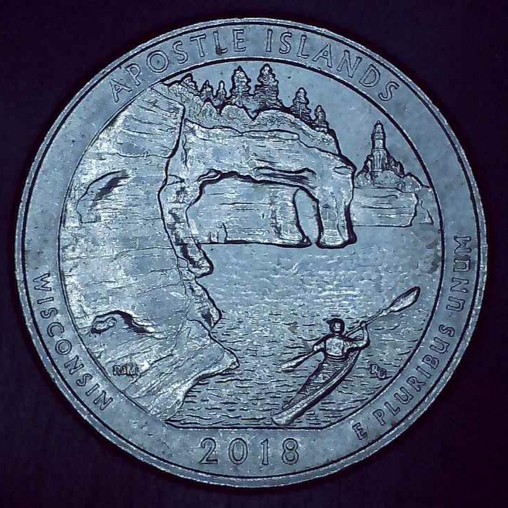 2018 P Quarter Apostle Island error die chip.