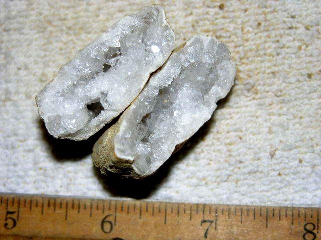 Geode pair opened with crystal centers 2 inch G52