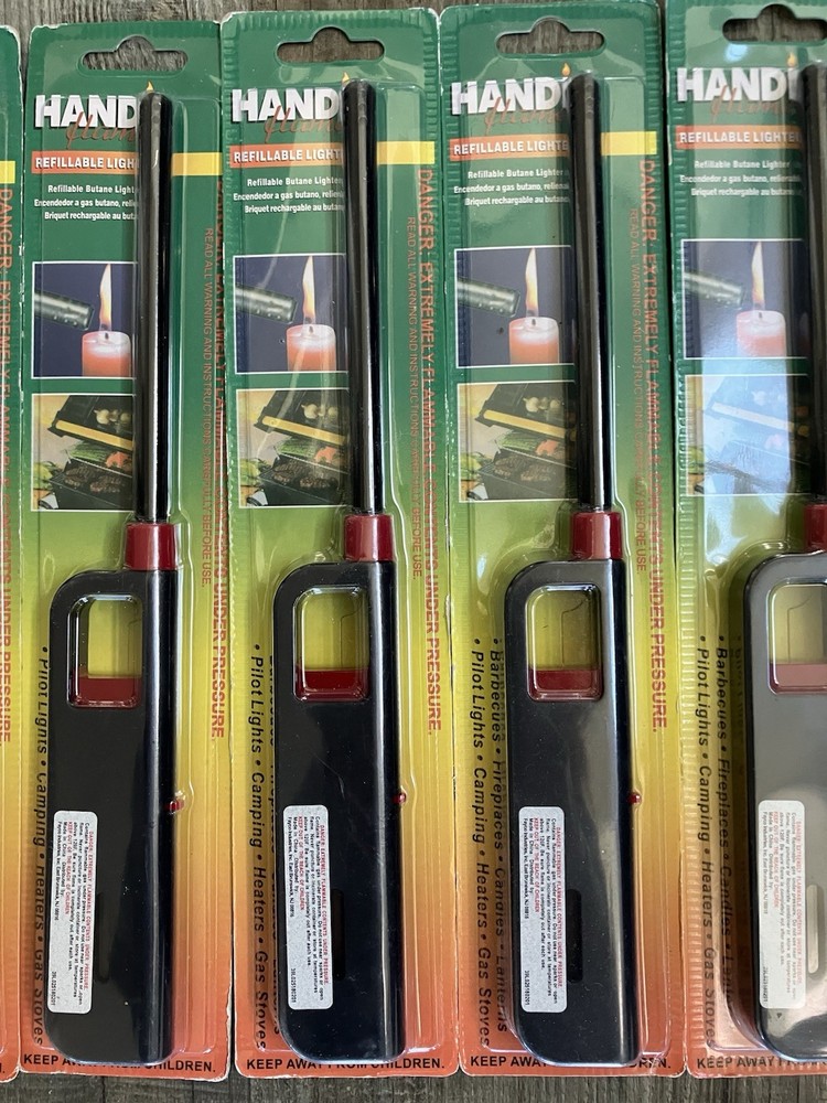 6 pack Handi flame refillable Butane multi-purpose camping BBQ home lighter