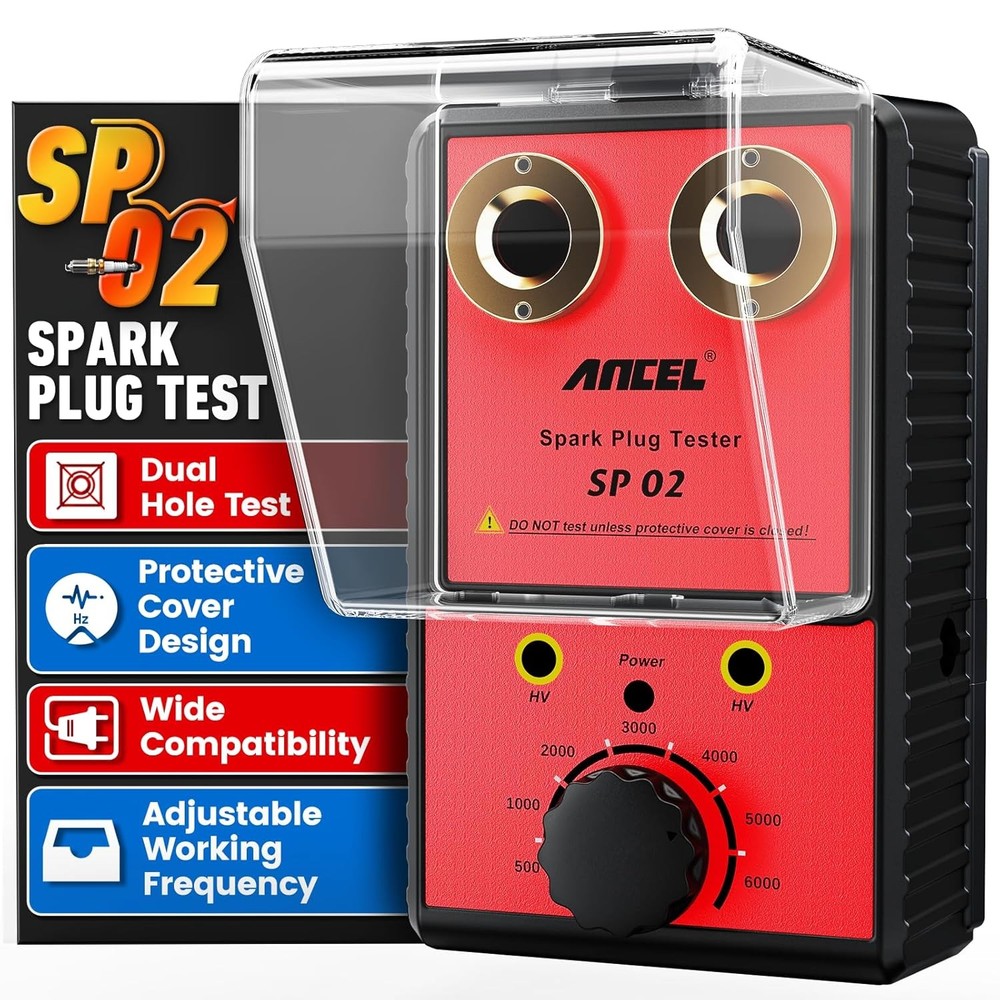 Dual Hole 12V Ancel Spark Plug Tester Ignition Plug Analyzer Diagnostic Detector