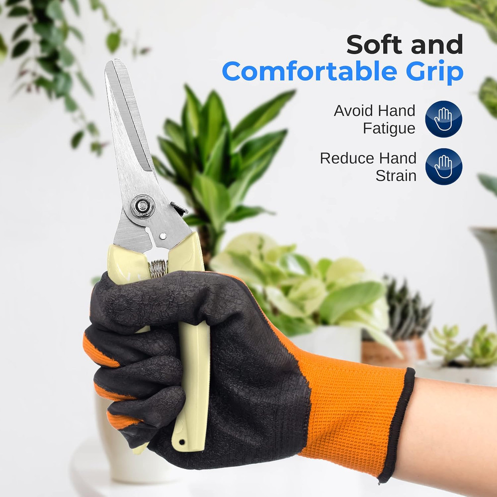 Gardening Hand Pruner, Pruning Shear with Straight Stainless Precision-Sharpened