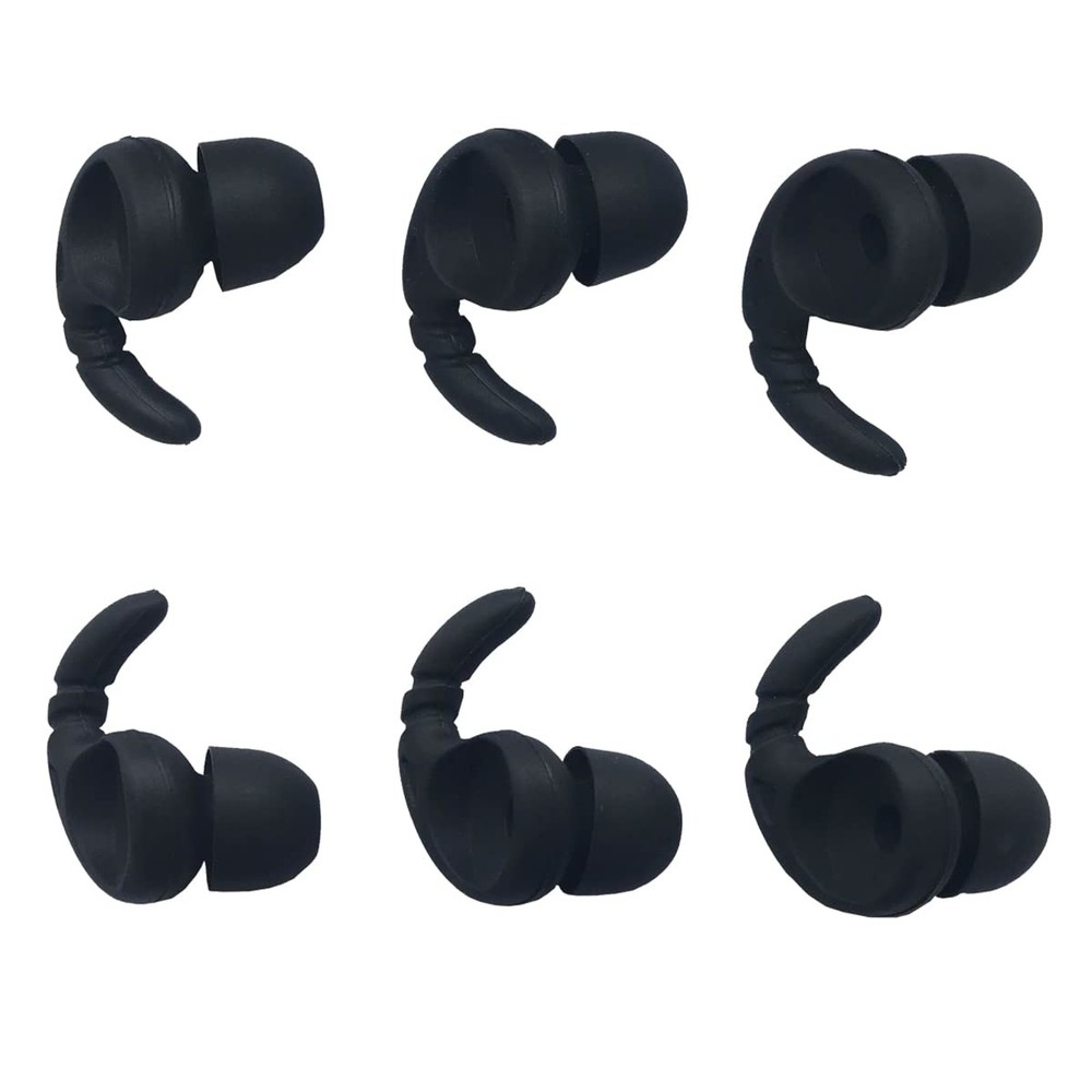 Sports Earbuds Tips Replacement Ear Fins Wingtips Noise medium, Black