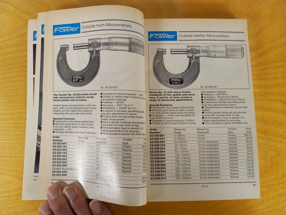 Fowler Quality Measuring Instruments & Precision Tools Catalog (c) 1990, 520 pgs