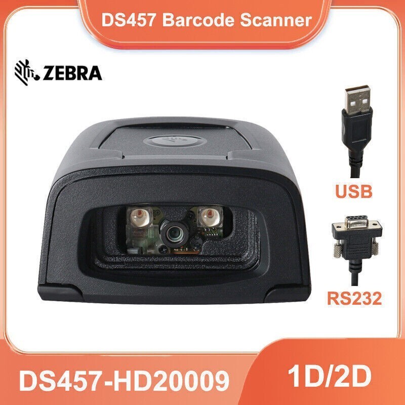 Zebra DS457-HD20009 High-Density USB/RS232 Fixed Mount  Barcode Scanner w Cable