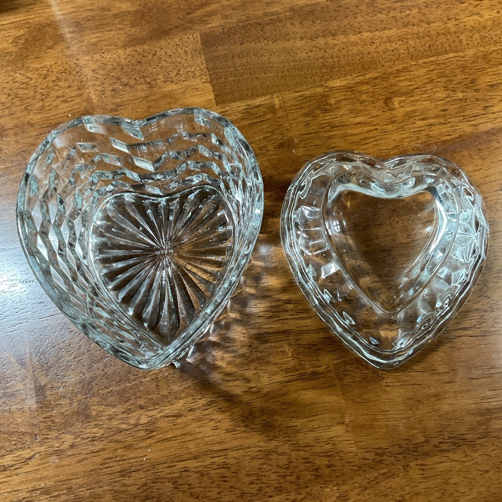 Glass Heart Shaped Candy Dish